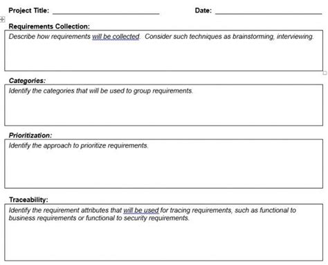 Requirement Management Plan Template - Planning Engineer FZE.