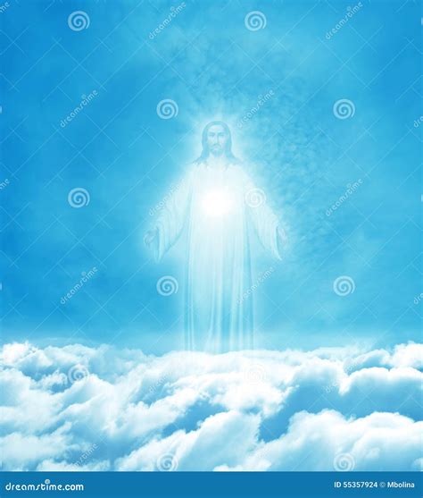 Jesus Christ in Heaven stock photo. Image of cloudscape - 55357924