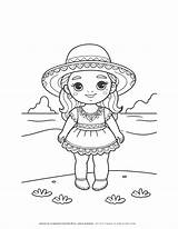 Explore Culture With This Little Mexican Girl Coloring Page sketch template