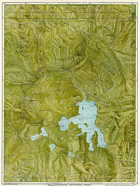 "Map of Yellowstone 1898" Art Print by mollyfare | Redbubble