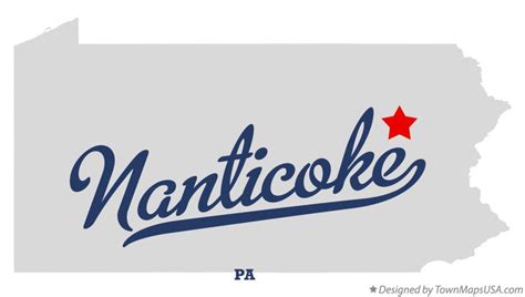 Map of Nanticoke, PA, Pennsylvania