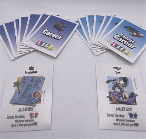 Life Game Career Cards