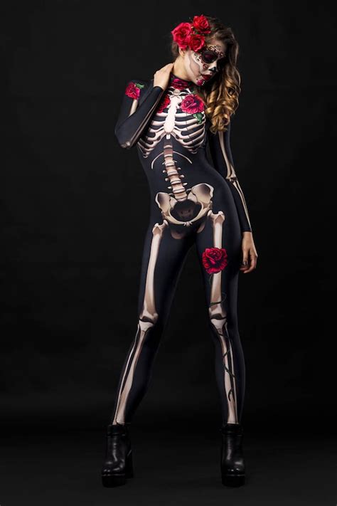 lady death halloween costume for women, adult full body skeleton, skeleton costume, sugarskull ...