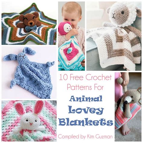 10 Free Crochet Patterns for Animal Lovey Blankets - CrochetKim™