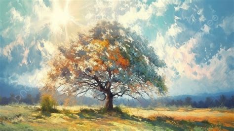 Landscape Tree Sunshine Blue Background, Landscape, Sunshine, Tree ...