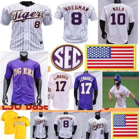 Stitched NCAA LSU Tigers Baseball Jerseys Dylan Crews Paul Skenes Tre Morgan Tommy White ...