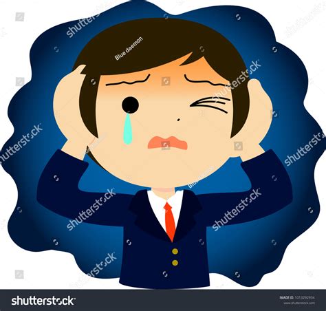 Worried Male Studenteps This Vector Illustration Stock Vector (Royalty Free) 1013292934 ...