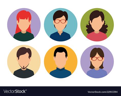 Set social people media profile member Royalty Free Vector