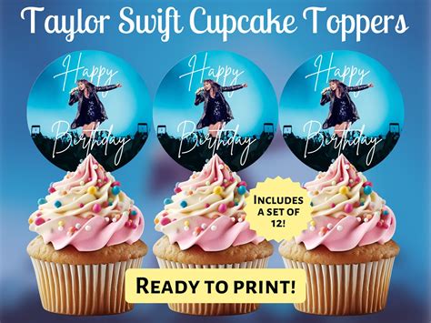 Printable Taylor Swift Cupcake Toppers Taylor Swift Birthday - Etsy