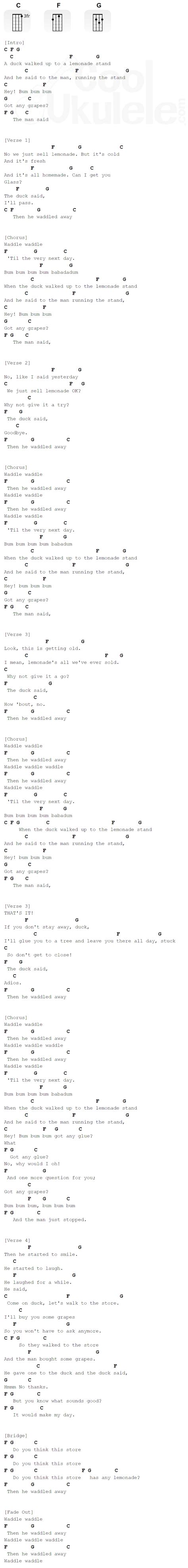 "The Duck Song" Bryant Oden EASY Ukulele Chords | CoolUkulele.com