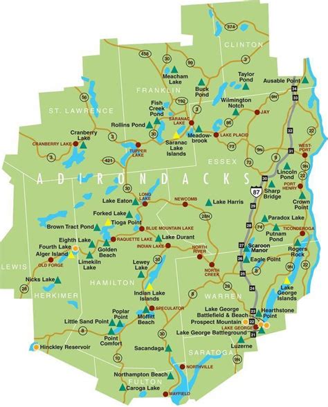 Adirondack State Park Map Of Towns