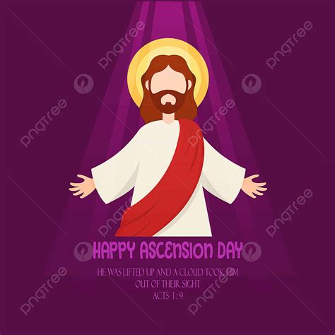 Ascension Jesus Vector Hd PNG Images, Happy Ascension Day Greeting With ...