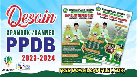 DESAIN SPANDUK / BANNER PPDB 2023 - 2024 (FREE CDR) - YouTube