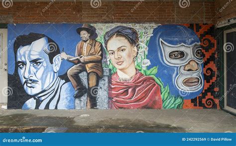 One of Three Murals on a Vacant Building on Bishop Avenue in Oak Cliff, Dallas, Texas. Editorial ...