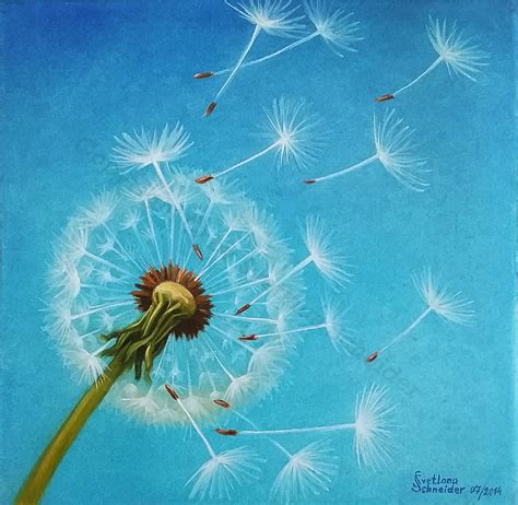 Dandelion Painting Original Art Oil on Canvas Hand painted | Etsy