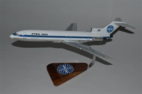 Boeing 727 Pan Am Airlines Aircraft Hand Carved and Painted Mahogany Wood Airplane Aviation ...