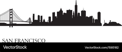 San francisco city skyline silhouette background Vector Image