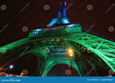 Eiffel Tower. Shines. Night Eiffel Tower. Paris. Night Paris Editorial ...