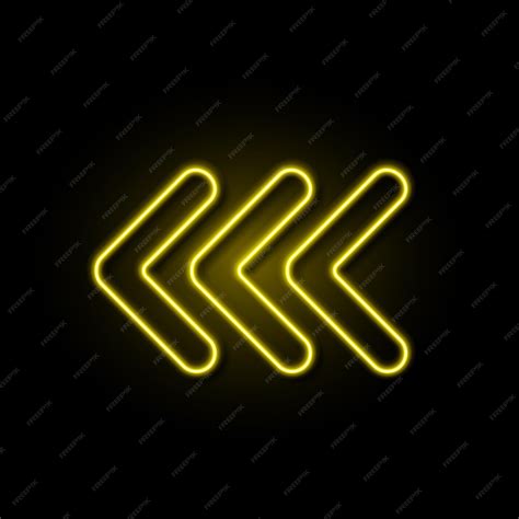 Premium Vector | Neon arrow realistic glowing yellow sign abstract electricity colored signboard ...