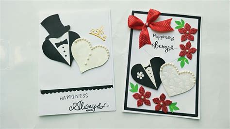 2 Simple and Cute Wedding Anniversary Card Ideas/Handmade Wedding Anniversary Cards/Wedding ...