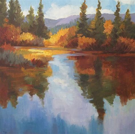 Daily Painters Of Colorado: Contemporary Autumn Landscape Painting of Water Reflections, "Of ...