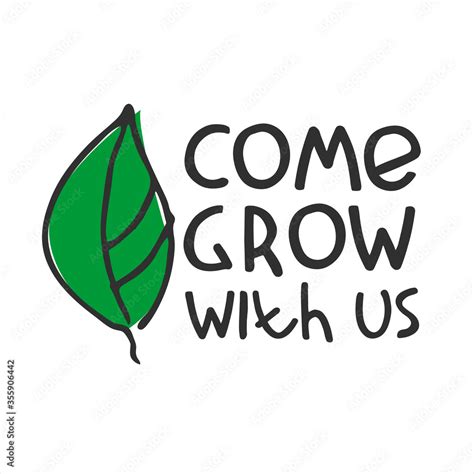 Come grow with us. Banner for a recruitment ad. Heading for human ...