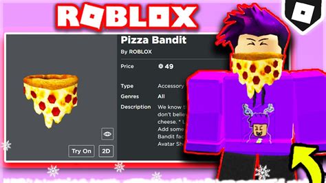 *LIMITED TIME* NEW PIZZA BANDIT FACE ACCESSORY IN ROBLOX!! | (FEBRUARY ...