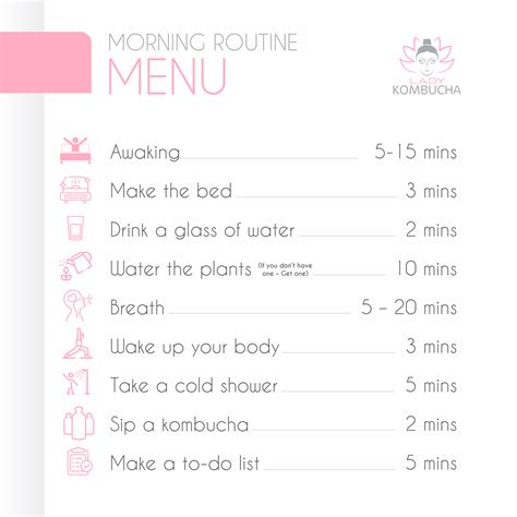 Morning routine menu - A wellness lifestyle "cuisine" - Lady Kombucha