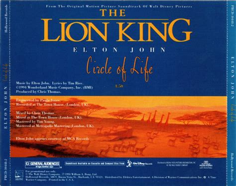 Elton John - Circle Of Life (CD, Single, Promo) | Discogs