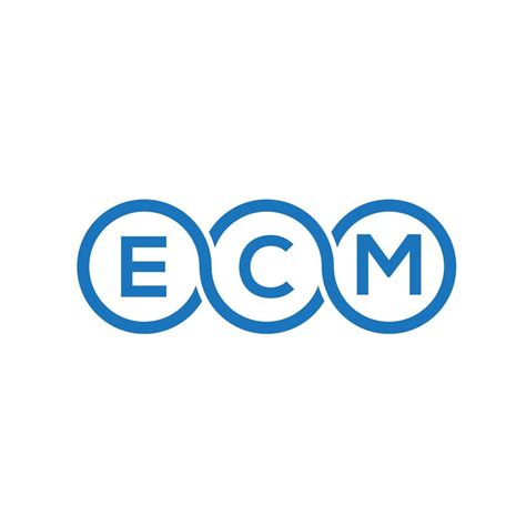 ECM letter logo design on black background.ECM creative initials letter ...