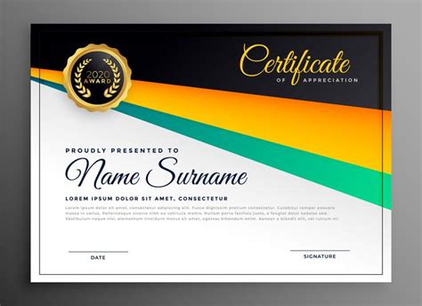 stylish certificate of appreciation template - Download Free Vector Art, Stock Graphics & Images