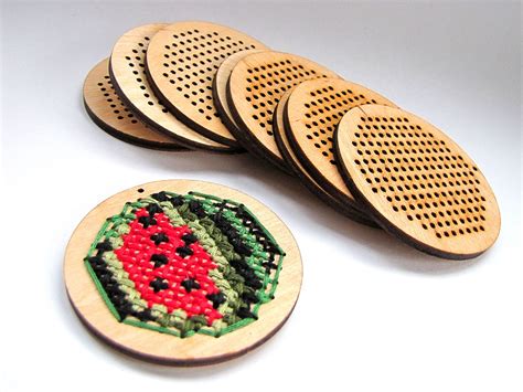 Wooden Cross Stitch Embroidery Blanks Perforated Plywood Laser - Etsy ...