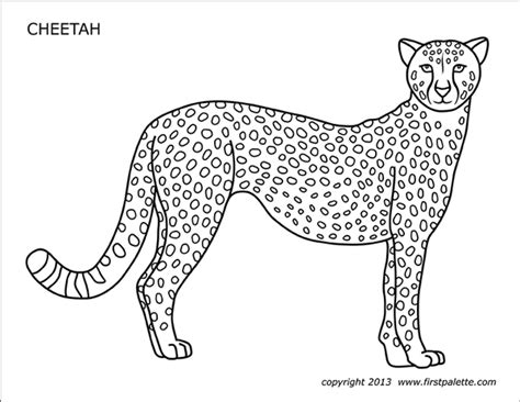 Cheetah | Free Printable Templates & Coloring Pages | FirstPalette.com