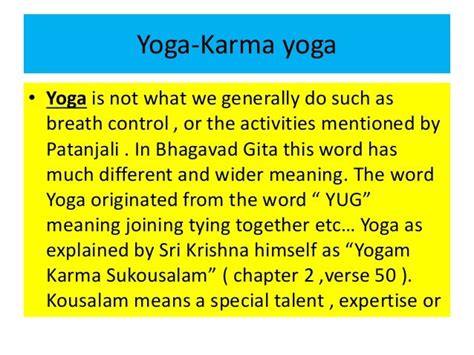 Karma yoga-Nishkama karma