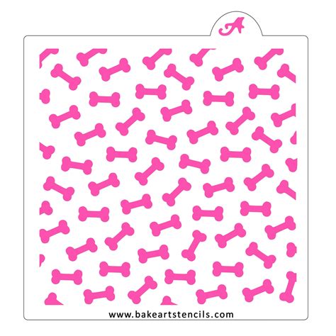 Dog Bones Pattern Stencil | Dog Cookie Stencil - bakeartstencils