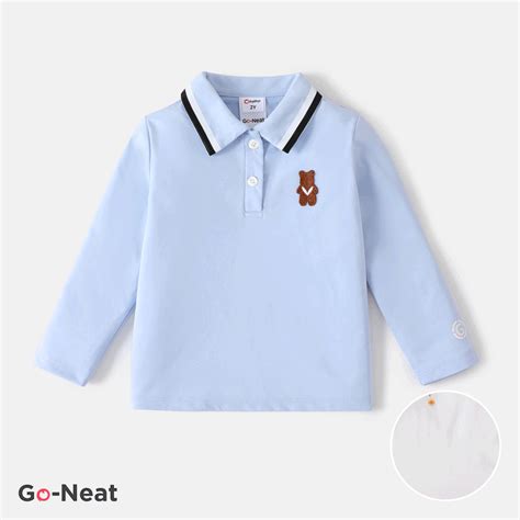 Go-Neat Toddlers School Style Polo Collar Long Sleeve Shirt Only AU$26.95 PatPat AU