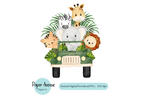 Safari Animals Jeepbaby Shower Safari T-shirt Transfer Baby - Etsy