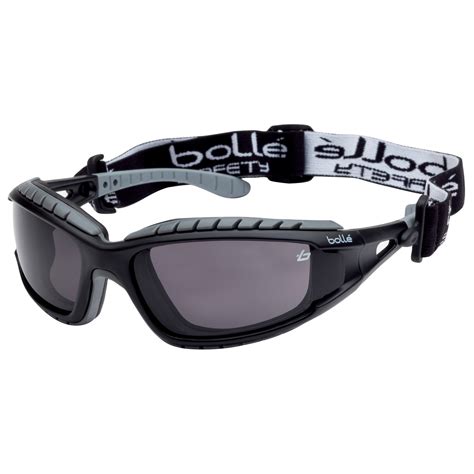 Bolle 40086 Tracker Safety Glasses/Goggles - Black/Grey Temples - Smoke ...