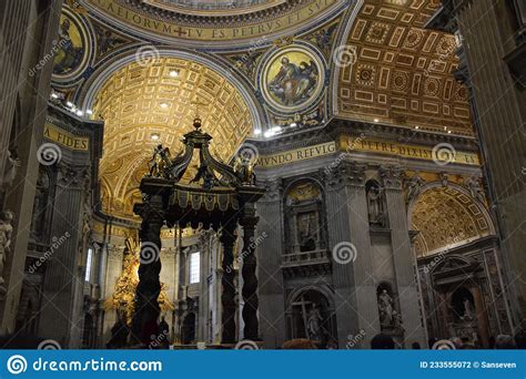 Inside St. Peter`s Basilica in the City of Rome, Italy Editorial ...