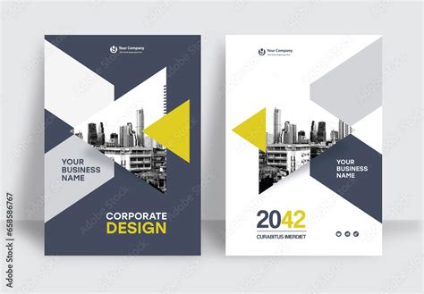 Yellow and Black Book Cover Layout Stock Template | Adobe Stock