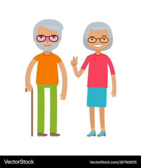 Happy elderly people or retired cartoon Royalty Free Vector