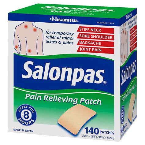 Salonpas Pain Relieving Patch, 140 Patches. - Walmart.com