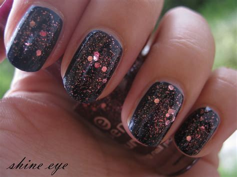 old: shine eye's shiny nails: essence 72 time for romance over essie midnite cami