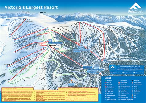 Ski & Snowboard Trail Map - Falls Creek Alpine Resort