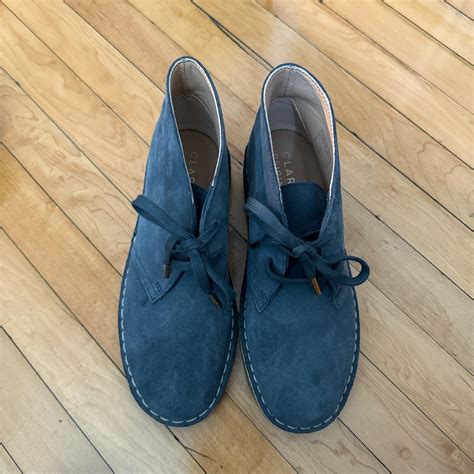 Clark’s Desert Chukka Boot Blue suede, lightly... - Depop