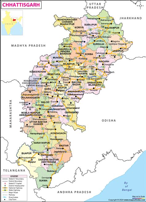 Chhattisgarh State Information and Chhattisgarh Map