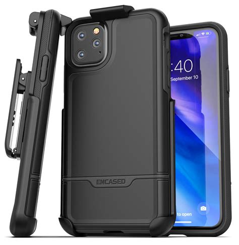 Encased Apple iPhone 11 Pro Max Belt Clip Holster Case (2019 Rebel Armor) Heavy Duty Protective ...