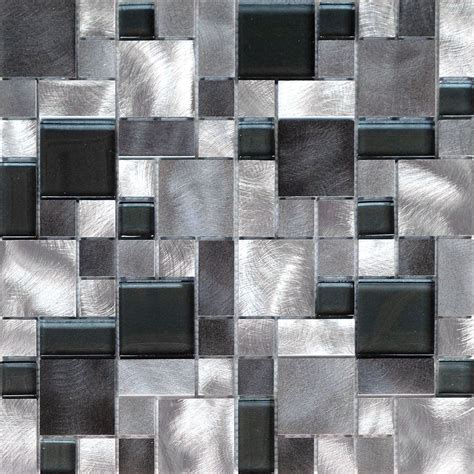 SAMPLE Black Gray Pattern Aluminum Stainless Mosaic Tile Kitchen Backsplash wall | Mosaic tile ...