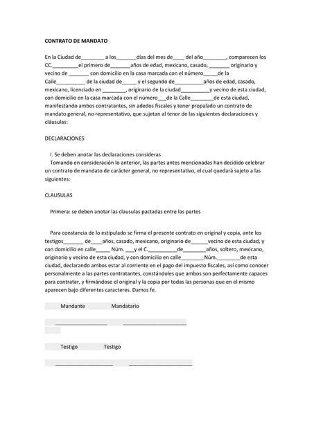 Contrato de mandato | cartasyformatos | uDocz