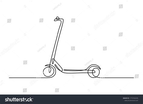 Scooter Continuous Line Art Drawing Style Stock Vector (Royalty Free ...